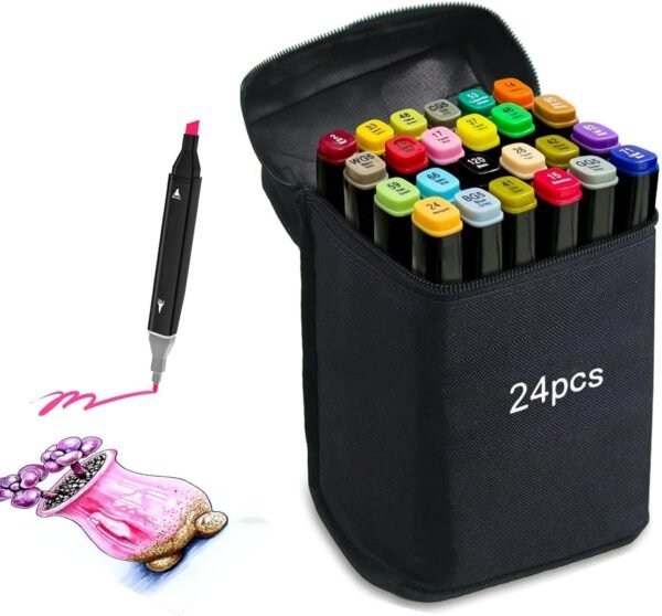 Dual Side Marker & Highlighter 24 Pcs