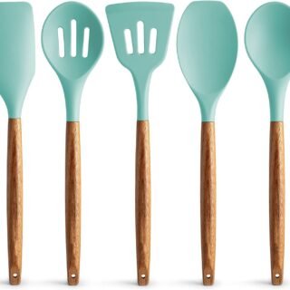 Silicone Spatula With Wooden Handle (Set Of 5)